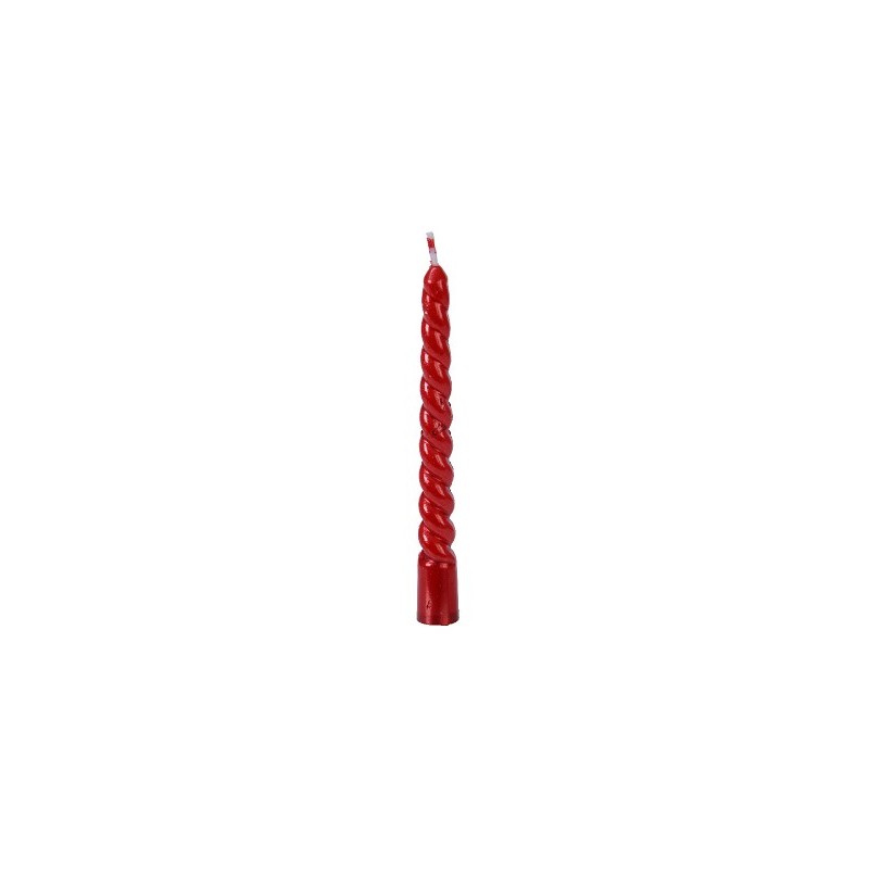 Bougies de sapin de Noël Decoris Swirl cire rouge Ø1,2x10cm