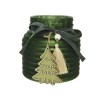 Decoris Photophore verre Ø11x11,5cm vert avec ruban