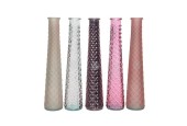 Decoris verre recyclé Ø5x32cm 5 teintes roses assorties