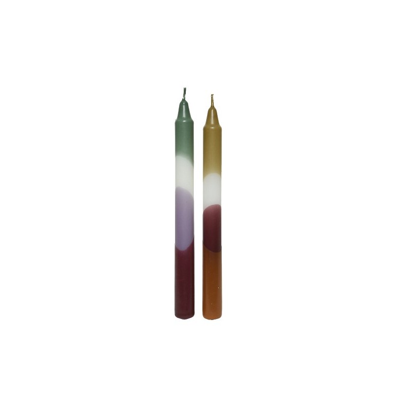 Decoris Dinerkaars Dip Dye groen 23cm doos a 2 stuks, 2 assorti kleuren