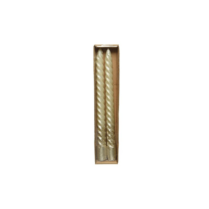 Decoris Dinerkaars Swirl creme glitter 25cm 2 stuks