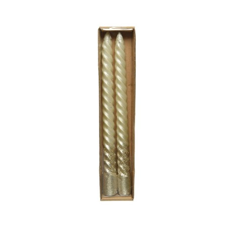 Decoris Dinerkaars Swirl creme glitter 25cm 2 stuks