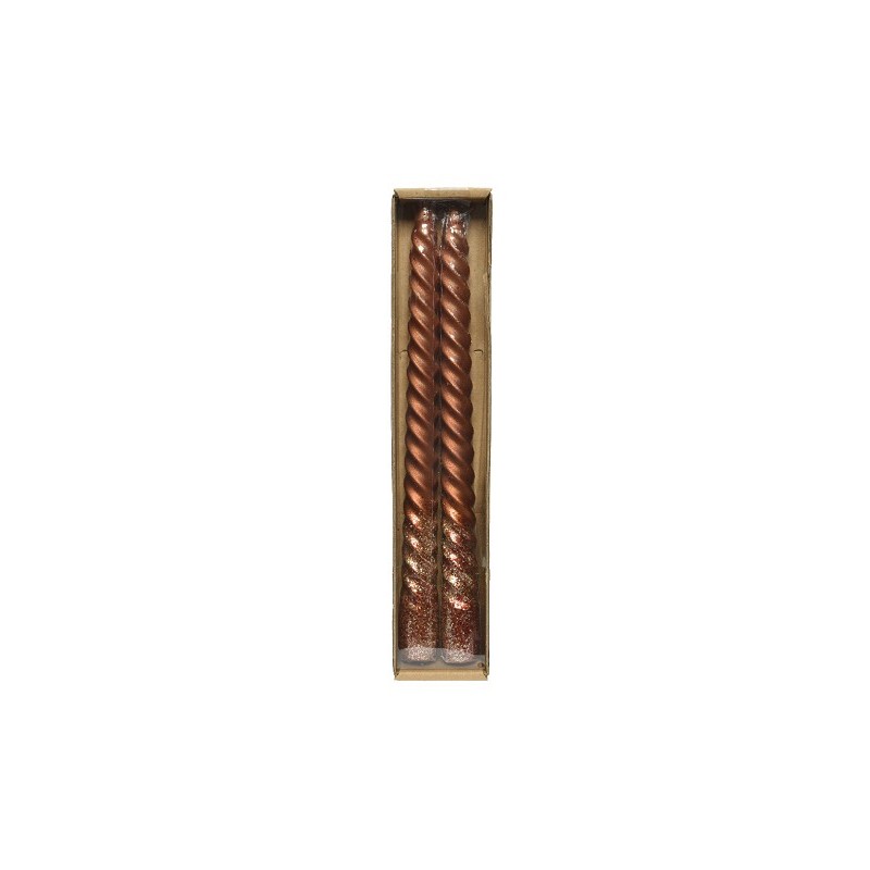 Decoris Dinerkaars Swirl kaneel glitter 25cm 2 stuks