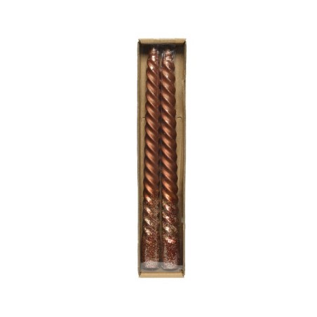 Decoris Dinerkaars Swirl kaneel glitter 25cm 2 stuks