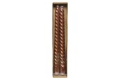 Decoris Bougie de dîner Swirl cannelle paillettes 25cm 2 pièces