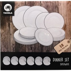 Set de service Superwhite 18 pièces blanc avec bord noir