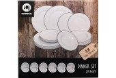 Set de service Superwhite 18 pièces blanc avec bord noir