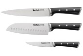 Tefal Ice Force Set de couteaux 3 pièces : Santoku 18 cm, couteau à découper 20 cm, couteau universel 11 cm
