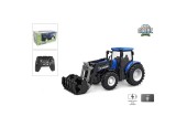 Kids Globe RC tractor 2.4GHZ licht en frontlader 27cm blauw met afstansbediening