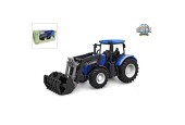 Kids Globe tractor freewheel met frontlader 27cm blauw