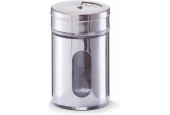 Shaker à épices/shaker à cacao verre et inox Ø5xh8cm