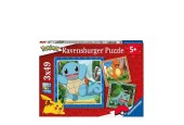Puzzle Ravensburger Pokémon : Charmander, Bulbasaur et Carapuce 3x49 pièces