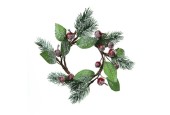 Couronne de Noël ou anneau de bougie Red Berry Snow Ø18cm