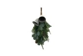 Suspension branche de sapin avec eucalyptus avec clochettes en métal 60cm