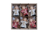 Hanger Engeltje van stof 8cm set a 6 stuks