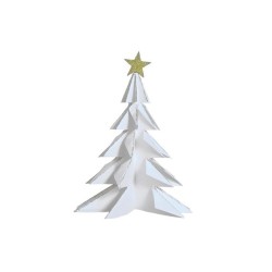 Déco sapin de Noël papier 28cm blanc