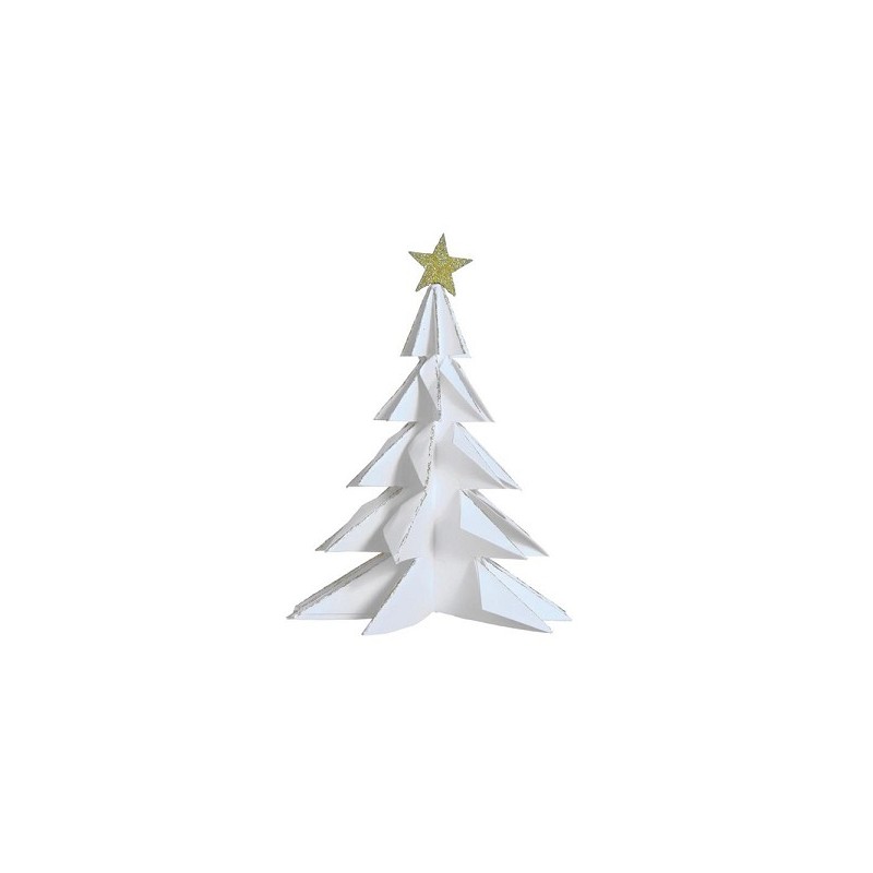 Deco Kerstboom papier 28cm wit
