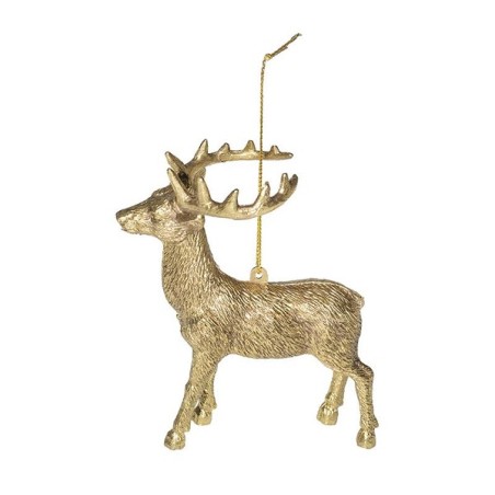 Hanger hert kunststof 13cm licht goud