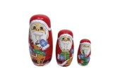 Poupées Matriochka Père Noël lot de 3 pièces 11 cm
