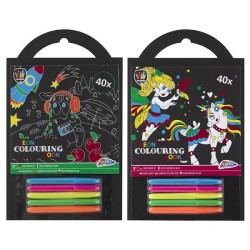 Livre de coloriage Grafix Neon 15x15cm 40 feuilles + 5 marqueurs