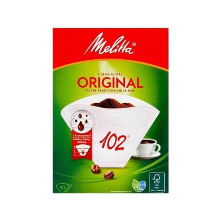 Melitta Filtres à café 102 Blanc paquet de 40 pièces