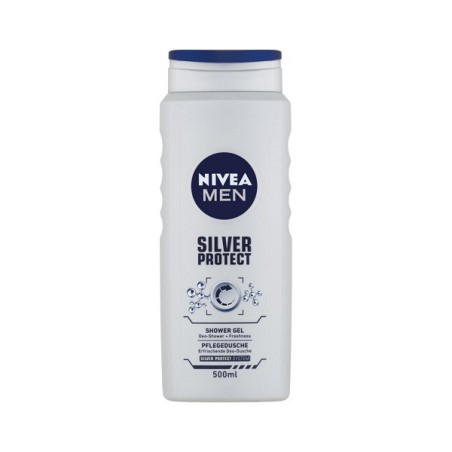 Nivea Gel Douche 500 ml 3en1 Pour Homme Silver Protect