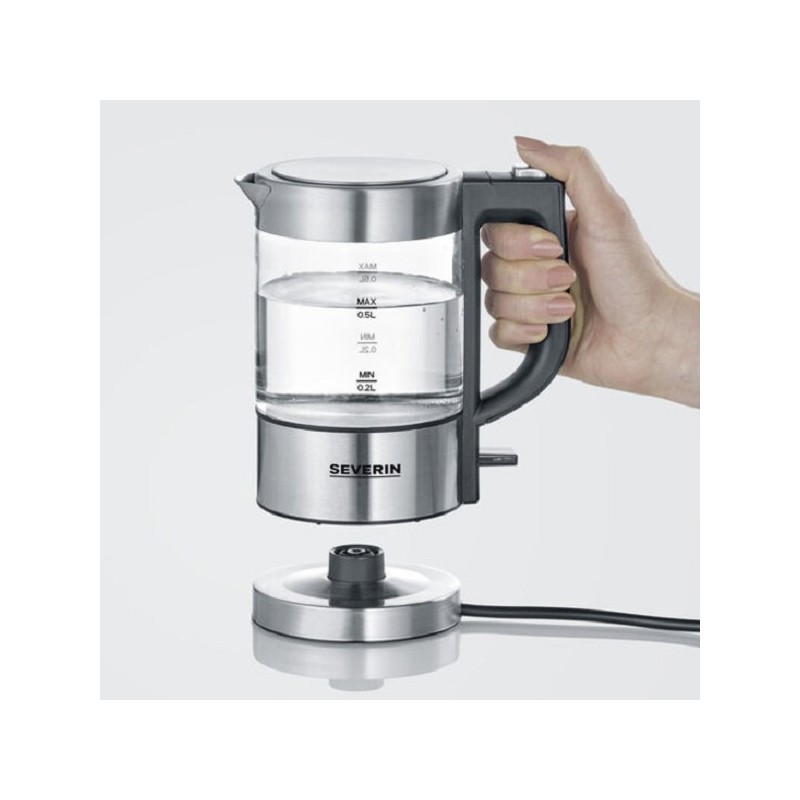 Bouilloire Severin verre 0,5L 1100W