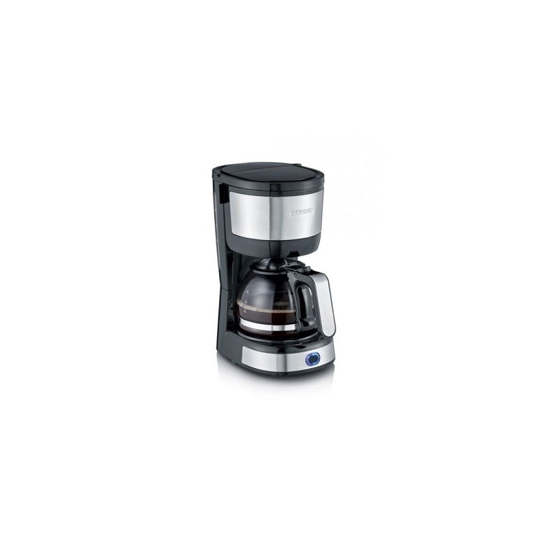Cafetière Severin 4 tasses avec verseuse en verre 750W inox/noir