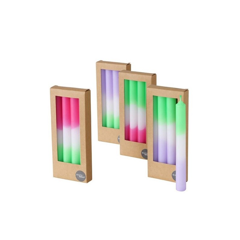 Boltze Home Dinerkaars Splash paraffine Ø2,2xh20cm doosje a 4 stuks