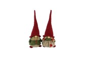 HBX natural living Gnome Kiddo 14x12xh37cm Rood/groen man of vrouw
