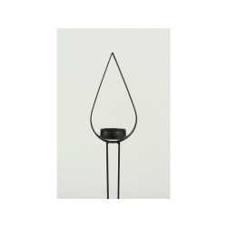 Bougeoir forme goutte sur épingle 7,5xh35cm noir