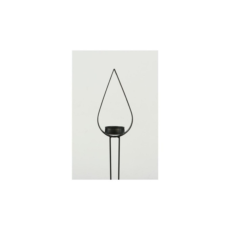 Bougeoir forme goutte sur épingle 7,5xh35cm noir