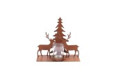 Photophore Forest Silva métal 20x7xh19cm Rouillé avec cerf et sapin