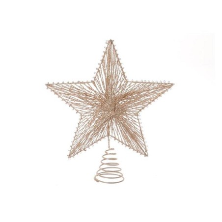 Étoile Spirale de métal avec paillettes 20xh23cm or