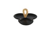 Plat de service 3 compartiments noir 24x23x3cm