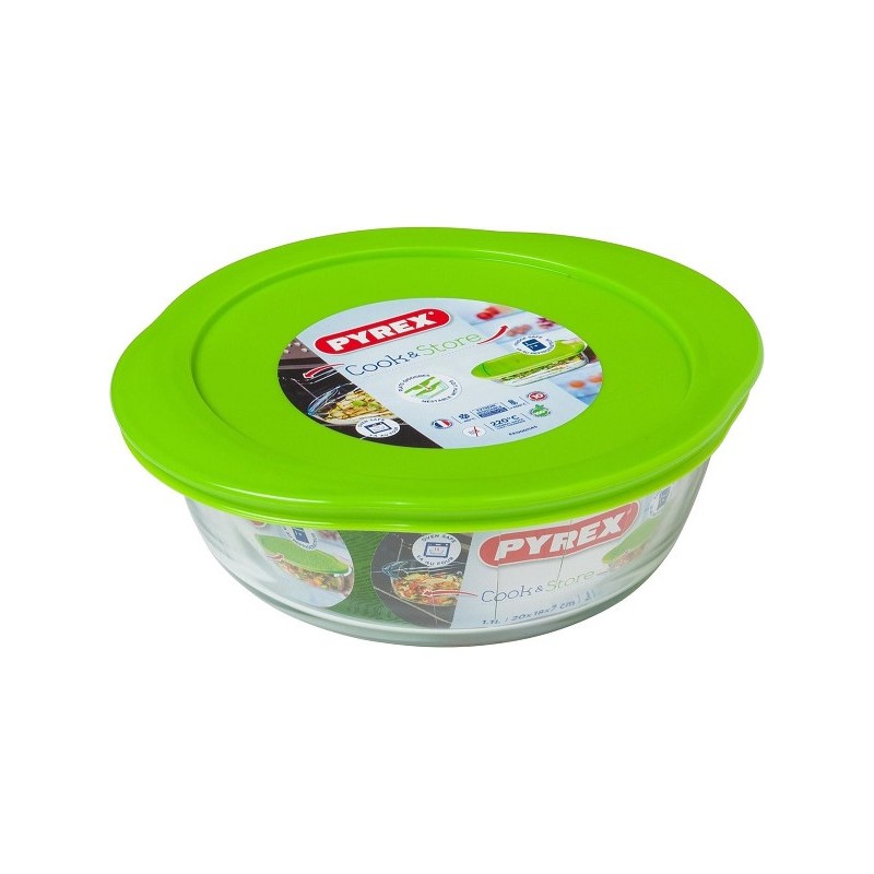 Pyrex COOK & STORE Bol de conservation rond 20x18x7cm - 1.100ml - Verre Borosilicate