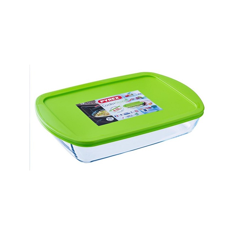 Pyrex COOK & STORE Bol de conservation rectangulaire 17x10x5cm - 400ml - Verre Borosilicate