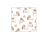 Serviettes Ambiente Famille Robin 25x25cm