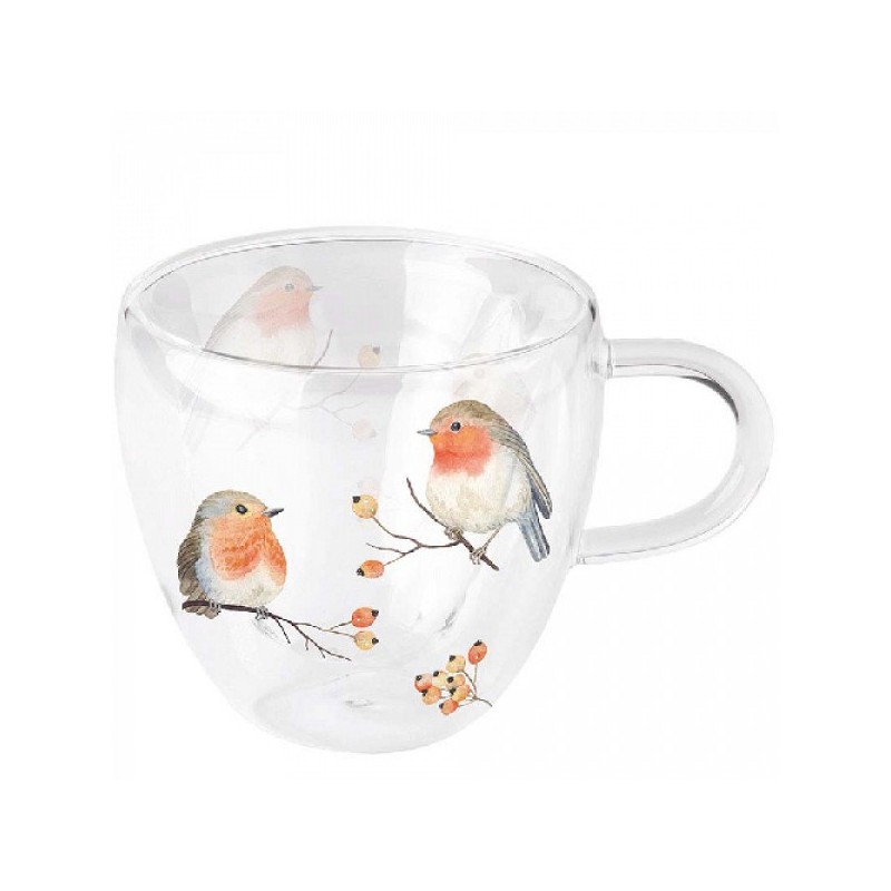 Ambiente Tasse à thé à double paroi Robin Family Ø 10 - h 9,5 cm 250 ml