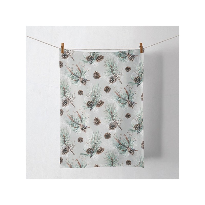 Ambiente Torchon de Cuisine Pomme de Pin All Over-50x70cm -100% Coton