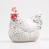 Statue de jardin Poulet couvant mini blanc 8x7x7,5cm