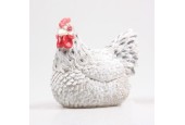 Statue de jardin Poulet couvant mini blanc 8x7x7,5cm