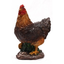 Image de jardin Poulet petit marron 14x8x17cm