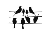 Esschert Design Raamstickers vogels op draad 33x23cm
