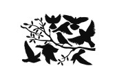 Esschert Design Stickers fenêtre oiseaux sur branche 33x23cm