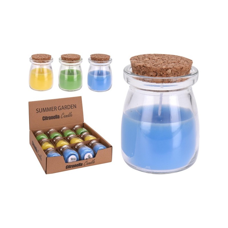 Citronella kaars in glazen pot