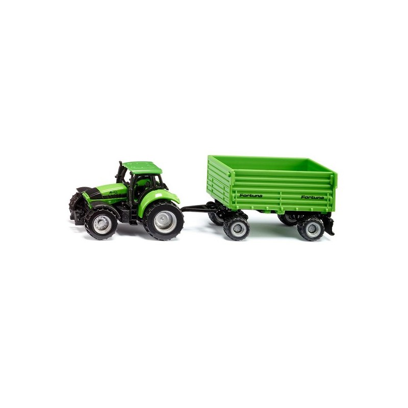 Siku Deutz-Fahr Agrotron 265 met Fortuna 2-assige aanhanger nr 1606