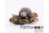 Animaux de ferme Hérisson sur feuille naturel l10cm