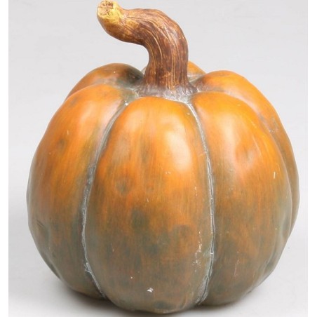 Poterie citrouille orange/vert h19cm