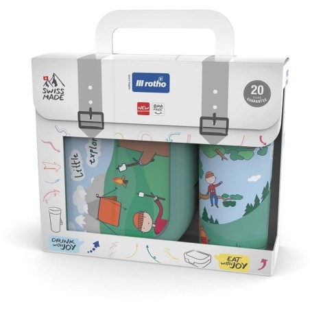 Rotho Lunchbox et School Cup set To Go Memory Kids enfants explorateurs garçons